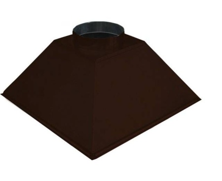 Зонт купольный вытяжной ЗВОК 600х 800х400 h коричневый из оцинкованной стали