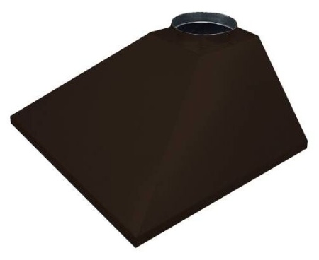 Зонт купольный вытяжной ЗВОК 500х 700х400 h коричневый из оцинкованной стали