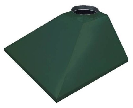 Зонт купольный вытяжной ЗВОК 500х 700х400 h зеленый из оцинкованной стали