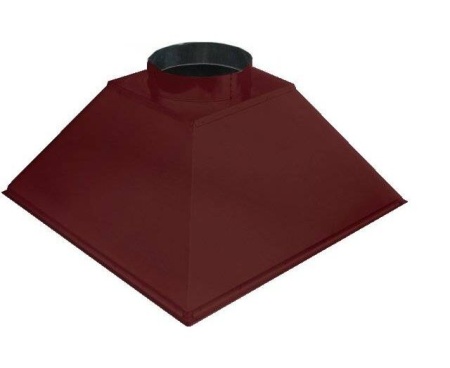 Зонт купольный вытяжной ЗВОК 800х1000х400 h красный из оцинкованной стали