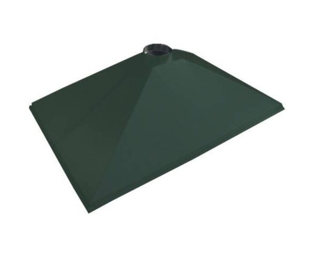 Зонт вытяжной ЗВОК 1000х2000х400 h зеленый из оцинкованной стали