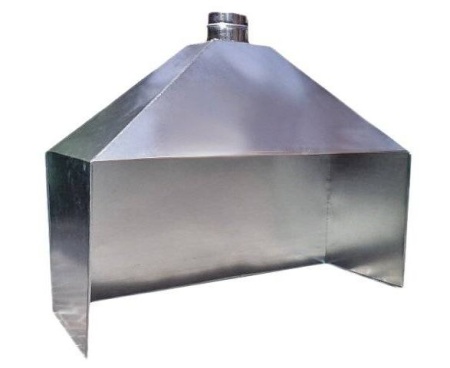 Зонт пристенный вытяжной ЗВОПМ 600х1200 оцинкованный для мангала
