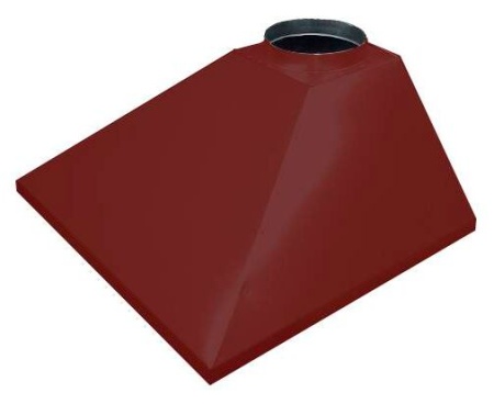 Зонт купольный вытяжной ЗВОК 500х 700х400 h красный из оцинкованной стали