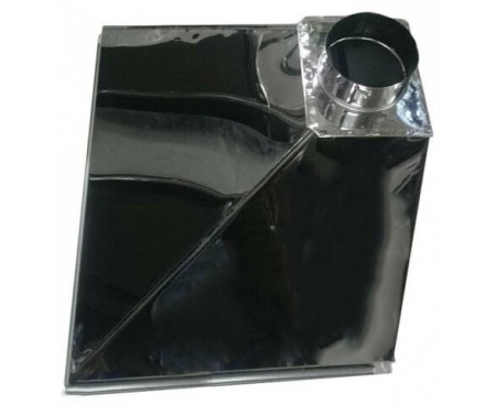 Зонт пристенный вытяжной ЗВНП 600х600х400h d125 из нержавеющей стали