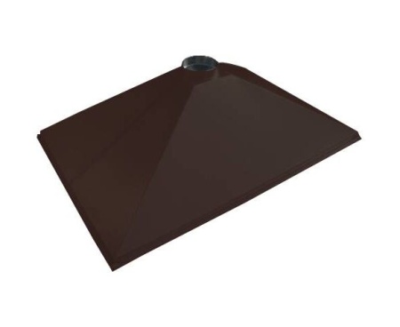 Зонт купольный вытяжной ЗВОК 800х2000х400 h коричневый из оцинкованной стали