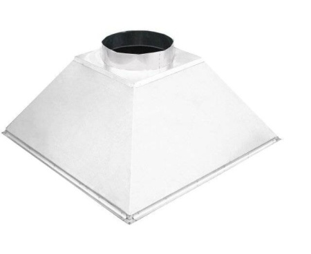Зонт купольный вытяжной ЗВОК 1000х 1500х500 h белый из оцинкованной стали
