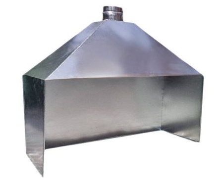Зонт пристенный вытяжной ЗВОПМ 300х 400 оцинкованный для мангала