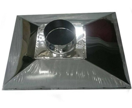 Зонт купольный вытяжной ЗВНК 900х900х400h d315 из нержавеющей стали